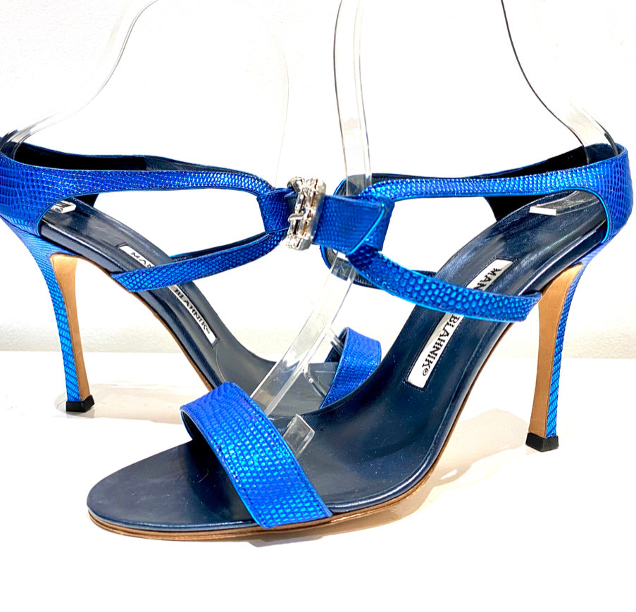 2010s Manolo Blahnik crystal-embellished stiletto sandals